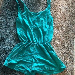 Cute Teal Cotton Romper Tank - Truly Madly Deeply